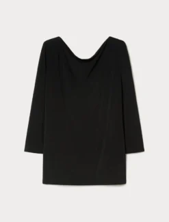 T-shirt in jersey crêpe - NERO