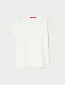 T-shirt in jersey di cotone - AVORIO