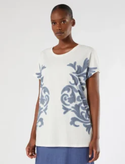 T-shirt in jersey di cotone - AVORIO