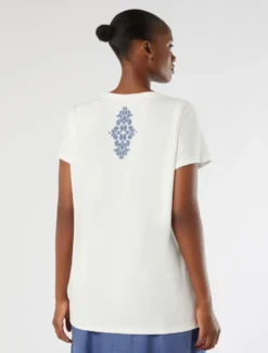 T-shirt in jersey di cotone - AVORIO