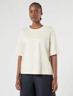 T-shirt in jersey di cotone - AVORIO