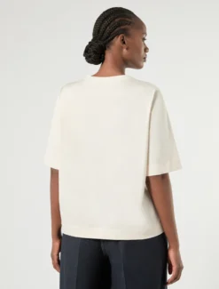 T-shirt in jersey di cotone - AVORIO