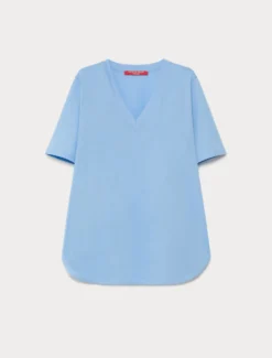 T-shirt in jersey di cotone - AZZURRO
