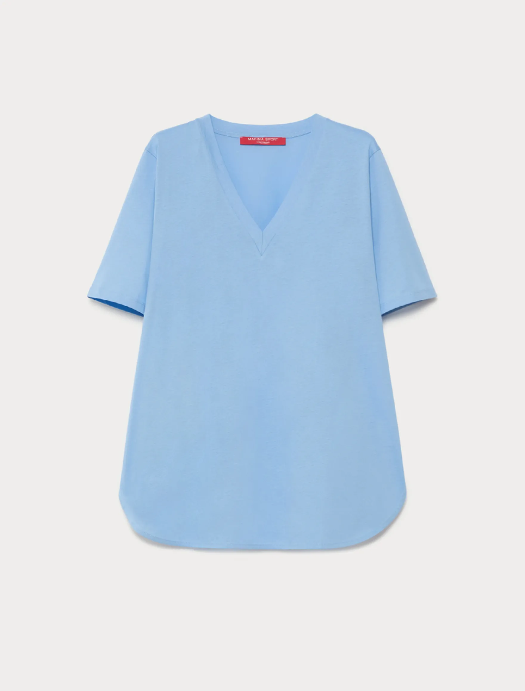 T-shirt in jersey di cotone - AZZURRO