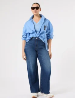 T-shirt in jersey di cotone - AZZURRO