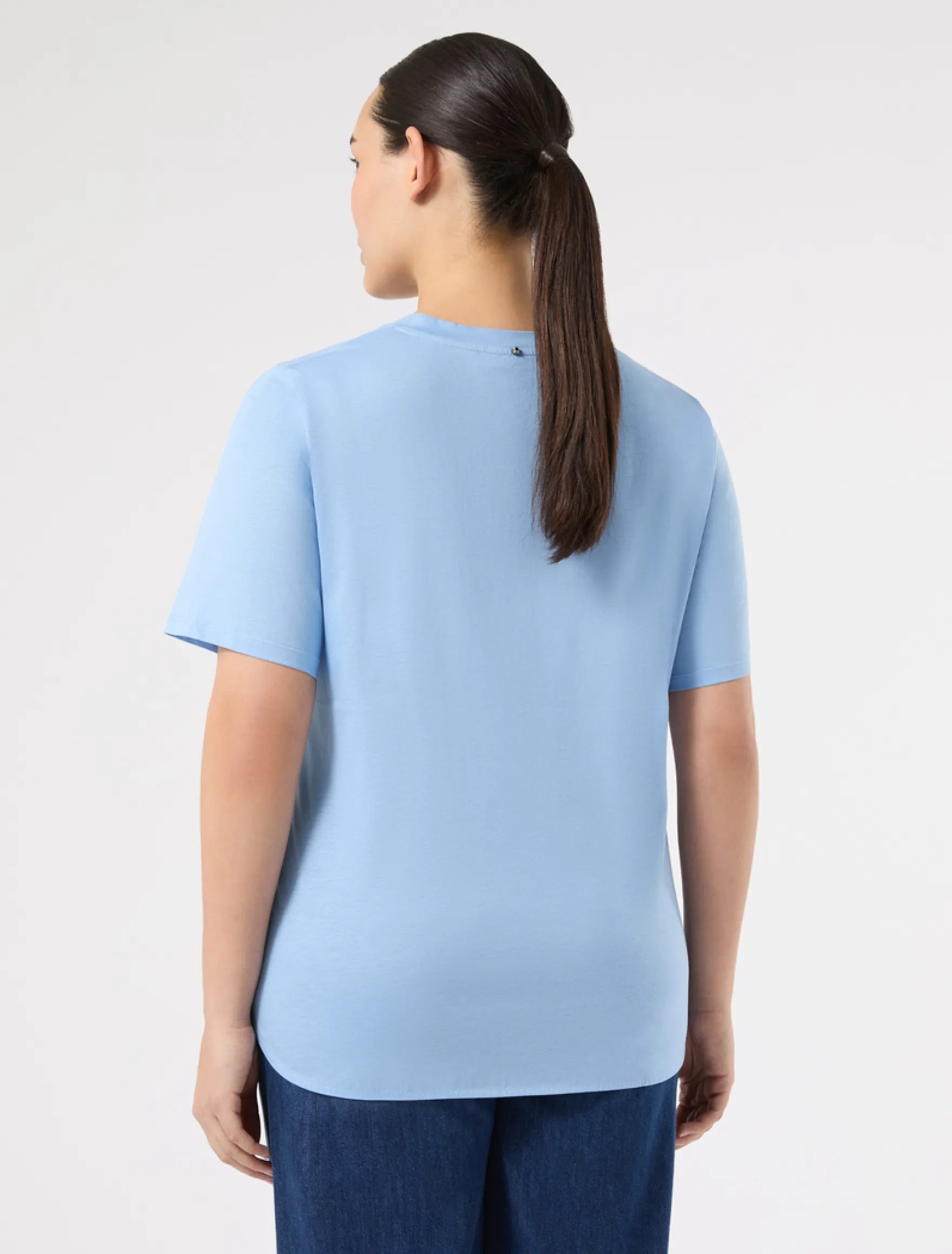 T-shirt in jersey di cotone - AZZURRO