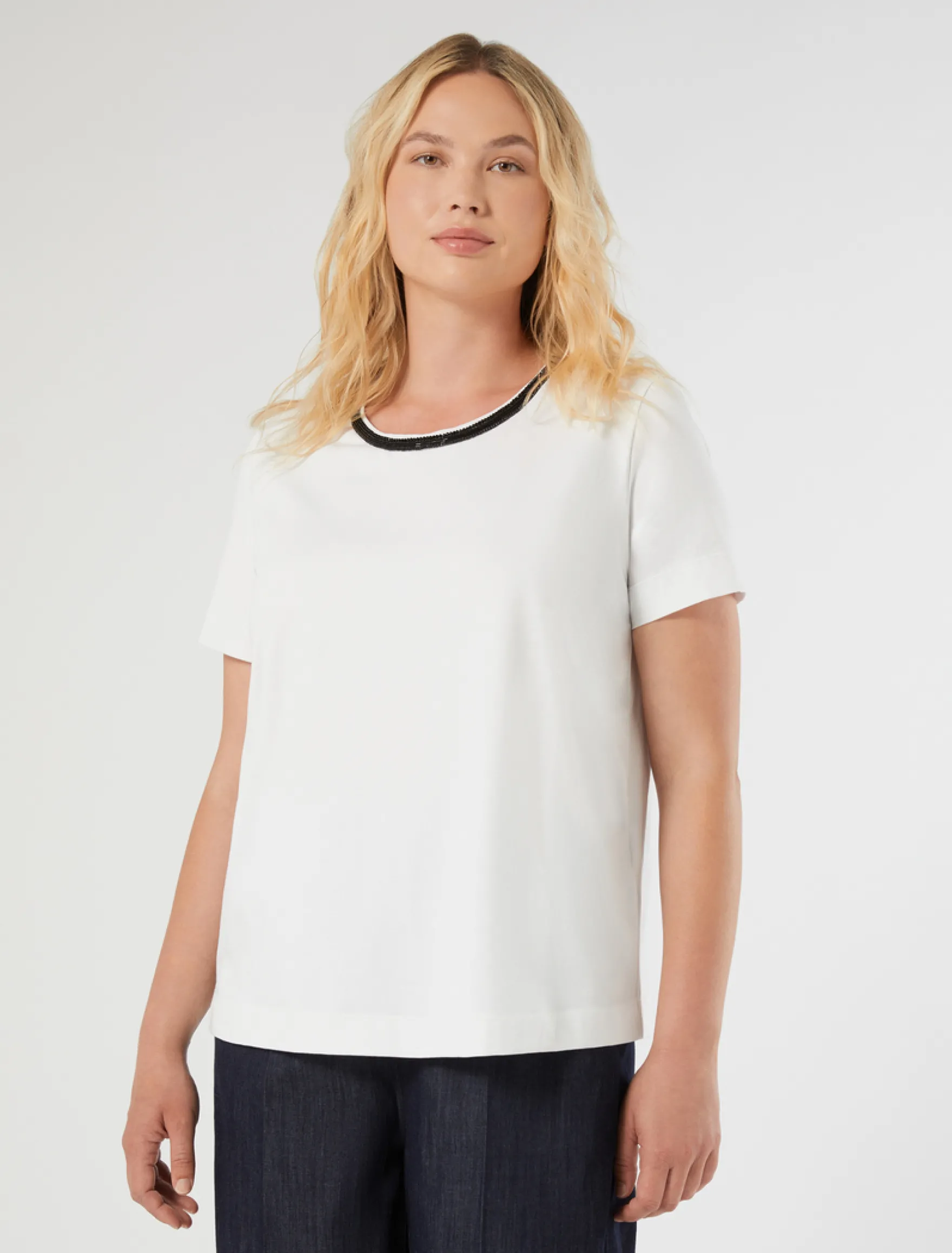 T-shirt in jersey di cotone - BIANCO OTTICO