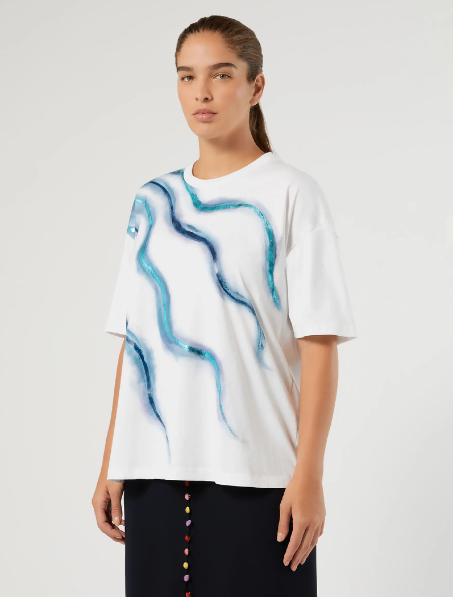 T-shirt in jersey di cotone - BIANCO OTTICO