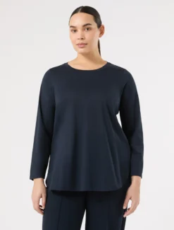 T-shirt in jersey di cotone - BLU