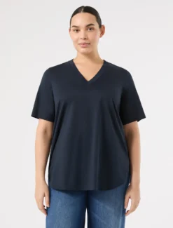 T-shirt in jersey di cotone - BLU