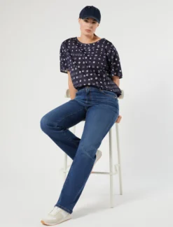 T-shirt in jersey di cotone - BLU