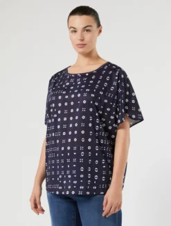 T-shirt in jersey di cotone - BLU