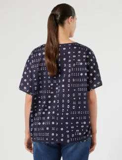 T-shirt in jersey di cotone - BLU