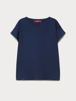 T-shirt in jersey di cotone - BLU MARINO