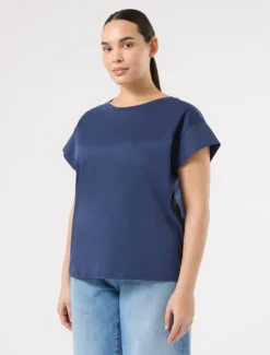 T-shirt in jersey di cotone - BLU MARINO