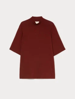 T-shirt in jersey di cotone - BORDEAUX