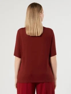 T-shirt in jersey di cotone - BORDEAUX