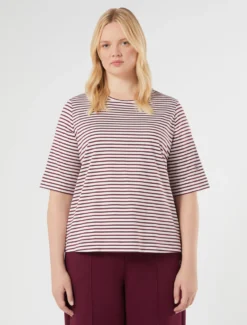 T-shirt in jersey di cotone - BORDEAUX