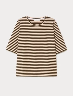 T-shirt in jersey di cotone - MARRONE