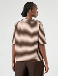 T-shirt in jersey di cotone - MARRONE
