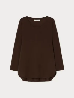 T-shirt in jersey di cotone - MARRONE