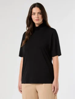 T-shirt in jersey di cotone - NERO