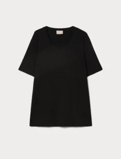 T-shirt in jersey di cotone - NERO