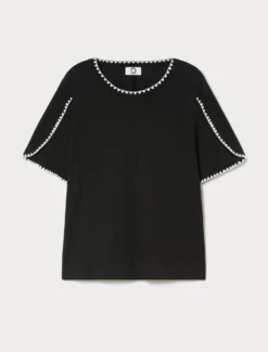 T-shirt in jersey di cotone - NERO