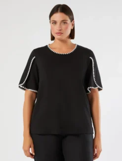 T-shirt in jersey di cotone - NERO