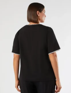 T-shirt in jersey di cotone - NERO