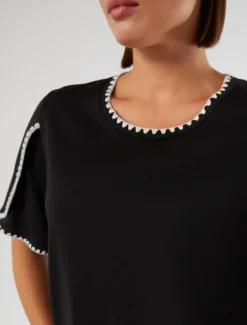 T-shirt in jersey di cotone - NERO