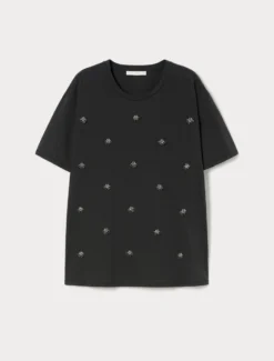 T-shirt in jersey di cotone - NERO