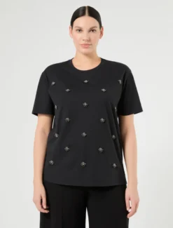 T-shirt in jersey di cotone - NERO