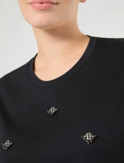 T-shirt in jersey di cotone - NERO