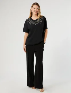T-shirt in jersey di cotone - NERO