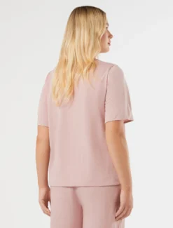 T-shirt in jersey di cotone - ROSA ANTICO