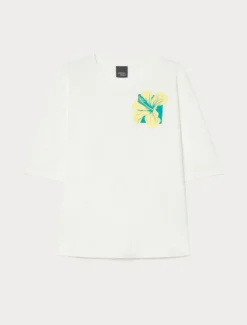 T-shirt in jersey di cotone stampato - BIANCO