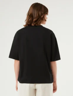 T-shirt in jersey di cotone stampato - NERO
