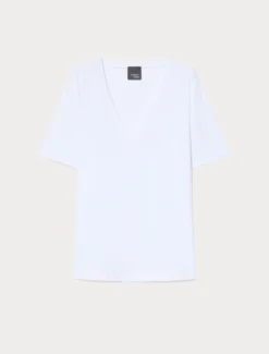 T-shirt in jersey di cotone stretch - BIANCO