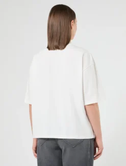 T-shirt in jersey di cotone stretch - BIANCO