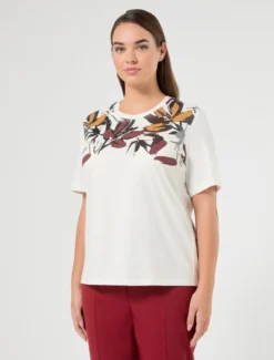 T-shirt in jersey di cotone stretch - BIANCO