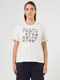 T-shirt in jersey di cotone stretch - BIANCO OTTICO