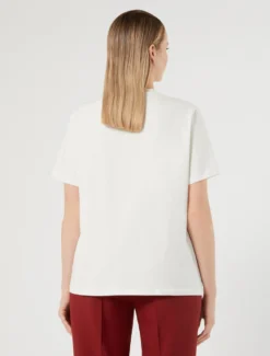 T-shirt in jersey di cotone stretch - BIANCO OTTICO