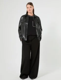 T-shirt in jersey di cotone stretch - NERO
