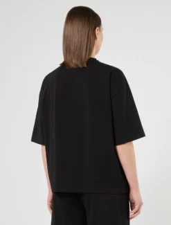 T-shirt in jersey di cotone stretch - NERO