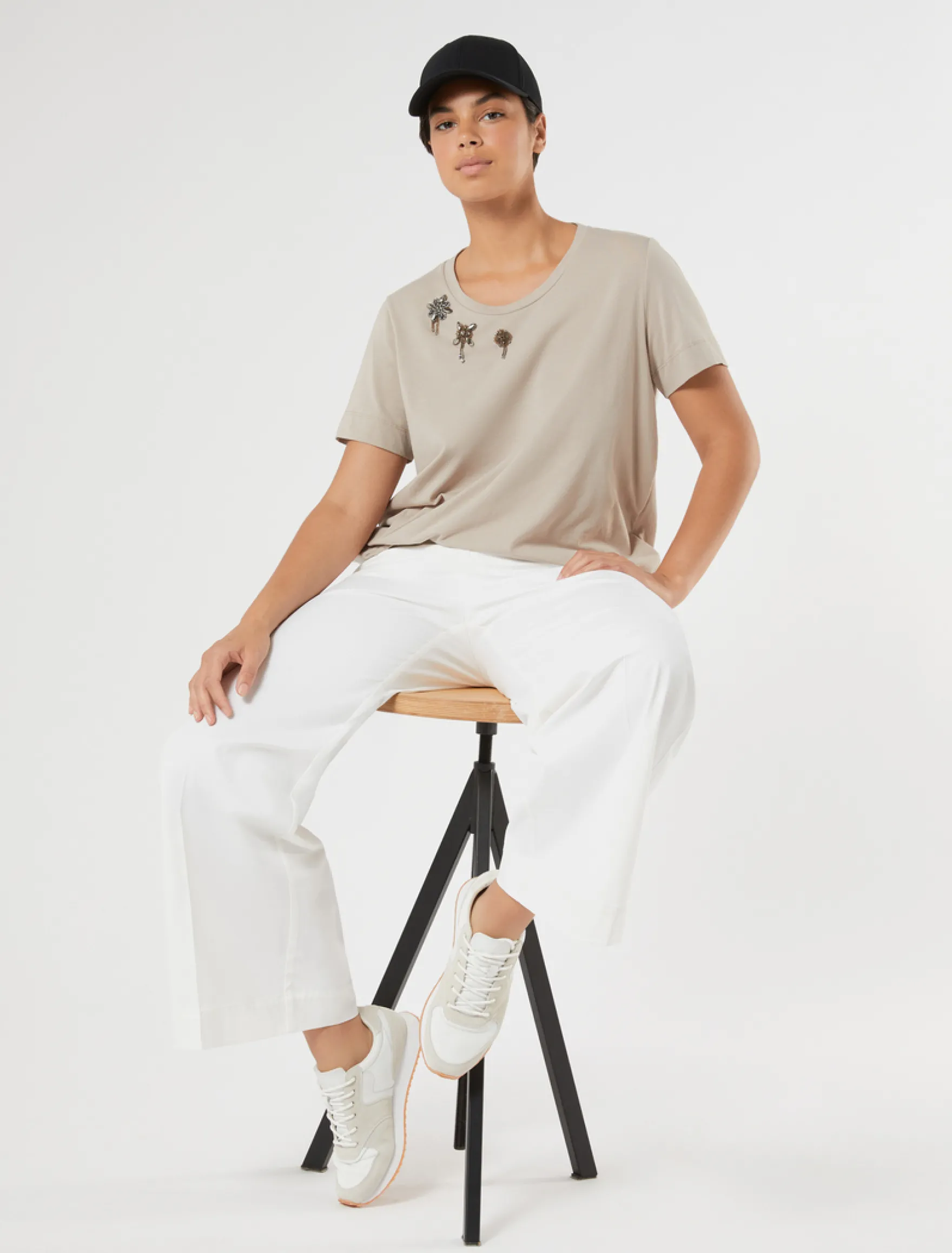 T-shirt in jersey di cotone - TORTORA