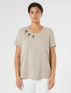 T-shirt in jersey di cotone - TORTORA