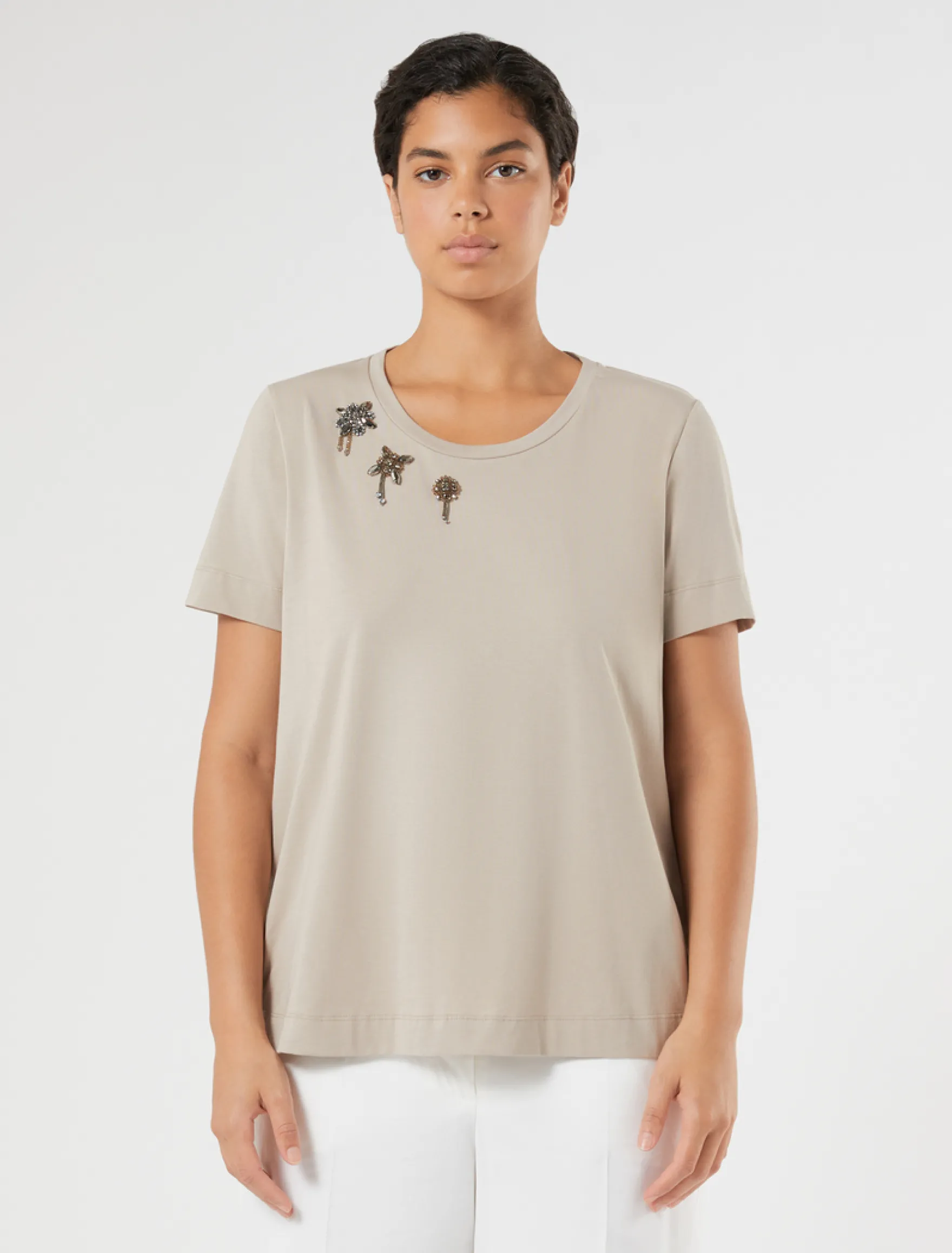 T-shirt in jersey di cotone - TORTORA