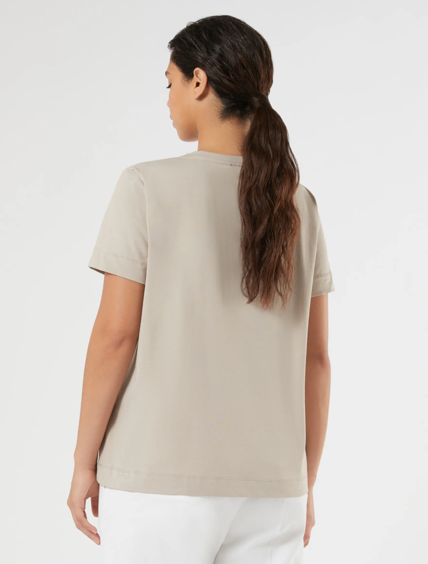 T-shirt in jersey di cotone - TORTORA