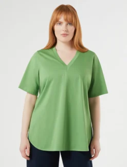 T-shirt in jersey di cotone - VERDE